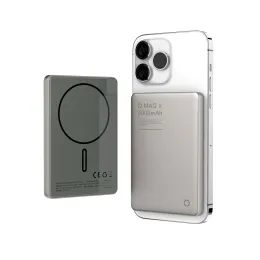 Fémes Ultraslim MagSafe Powerbank, 5000mAh, PD20W, titánium