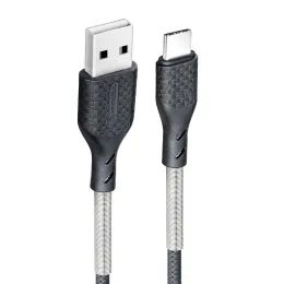 Forcell Carbon kábel, USB - USB-C, QC3.0, 3A, CB-02B, fekete, 1 méter