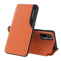 Eco Leather View Case, Xiaomi Redmi Note 10 / Note 10S, oranžové