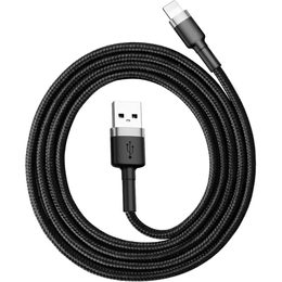 JP nejlon USB Lightning kábel, 1 méter, fekete