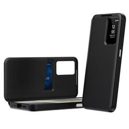 Techsuit SmartView Schutzhülle für Samsung Galaxy A27 5G - Smart View Fenster - Schwarz