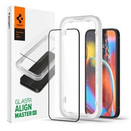 Spigen ALM Glass FC Zaščitno kaljeno steklo, iPhone 13 / 13 Pro, črno