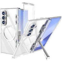 BiQiHR Schutzhülle + HD Schutzfolie für Samsung Galaxy Z Fold7 - 360° Schutz mit Panzerglas und Ständer - Transparent