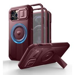 Dexnor MagSafe 360 Ständer Schutzcover iPhone 12 / 12 Pro, Weinrot