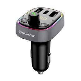 Blavec TR-03 FM predajnik Flash MP3, Bluetooth, 2x USB + USB-C, PD 30W, QC 3.0 18W, crni