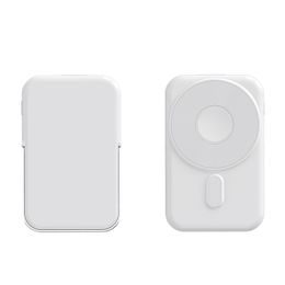 Magsafe Powerbank 10000mAh vezeték nélküli telefon- és óratöltéssel, állvánnyal és LED kijelzővel, PD 22,5W, fehér színben