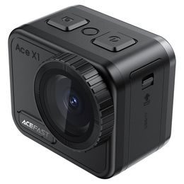 Acefast Action Kamera X1 - 4K Ultra HD - 20 MP - IPX8 Wasserdicht bis 21m - Elektronische Bildstabilisierung - 170° Weitwinkel - Schwarz