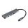 Alumínium USB-C elosztó FIXED HUB Mini, 5 port, notebookokhoz és táblagépekhez, szürke