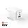 FIXED Mini GaN hálózati töltő, 2x USB-C + USB, PD 65W, fehér
