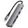 Acefast 6-in-1 Adapter (J18) - USB-C naar 2x USB 3.0, USB-C PD 90W, HDMI 4K, SD/TF Kaartlezer - Plug & Play - Grijs