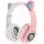 Παιδικά Bluetooth Ακουστικά με Μικρόφωνο και Αυτιά Γάτας, Ροζ