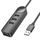 Borofone DH5 Erudite adapter 4in1, USB 4x USB 2.0-ra, 1,2 m, fekete, 1,2 m, fekete