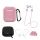 Silicone Case sada pre AirPods 1/2 s puzdrom, háčikom na ucho, remienkom na krk, držiakom remienka hodiniek a karabínou, ružová