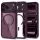 iPhone 17 Pro Max / 18 Pro Max dėklas – Tech-Protect MagPeak MagSafe CC – vyno raudona / skaidri