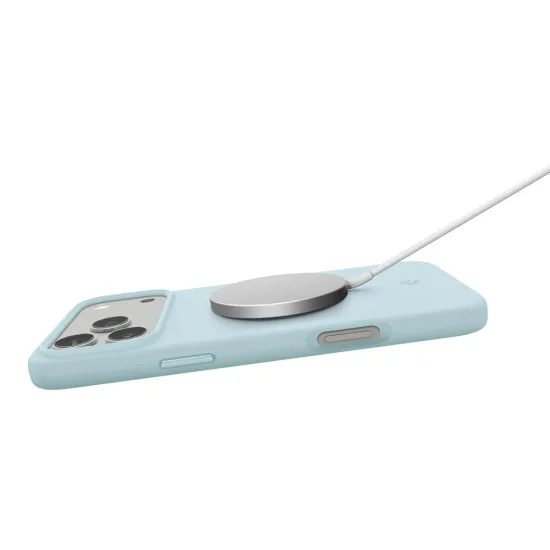Spigen Silicone Fit Mag MagSafe, iPhone 17 Pro Max, ανοιχτό μπλε