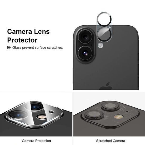 JP Full Pack Σκληρυμένων Γυαλιών, 2x 3D γυαλί με εφαρμοστή + 2x γυαλί για φακό, iPhone 17
