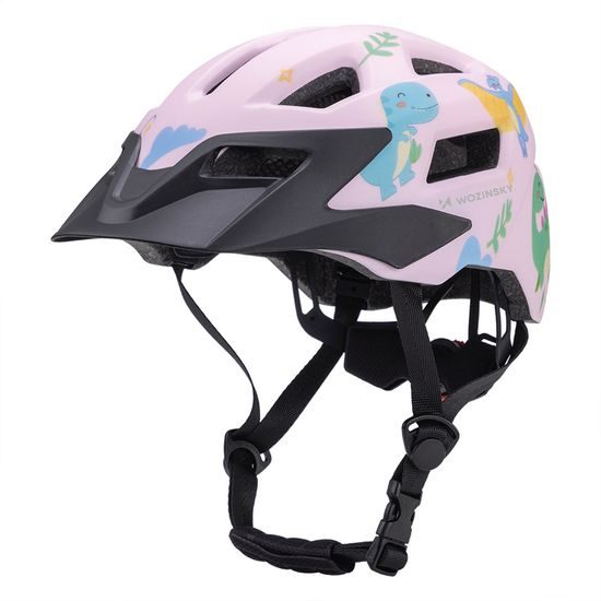 Casco da ciclismo per bambini Wozinsky con visiera rimovibile S, rosa