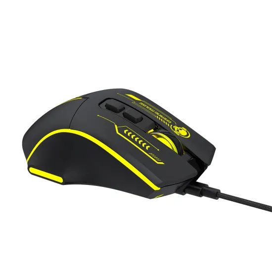 Wozinsky WMGK-1181W Kabelgebundene Optische Gaming Maus für Rechtshänder - 7200 DPI - 7 Tasten - Schwarz / Gelb