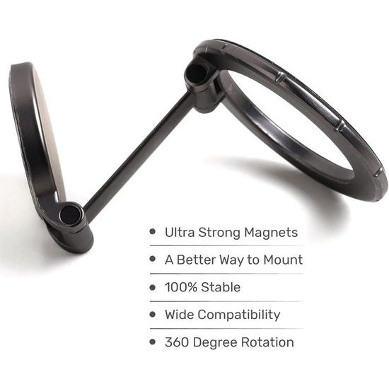 FoldMag 1080 Magnetski držač za telefon s rotacijom, crni