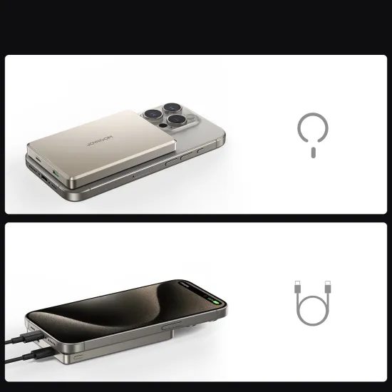 Joyroom Εξαιρετικά Λεπτό Αλουμινένιο Power Bank JR-PBM08 Pro 10000mAh, τιτάνιο