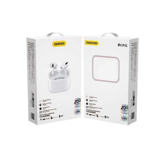 Dudao U3N TWS Kabellose Bluetooth Kopfhörer mit Ladecase und Ohrbügel - 10 Stunden Akkulaufzeit - Weiß