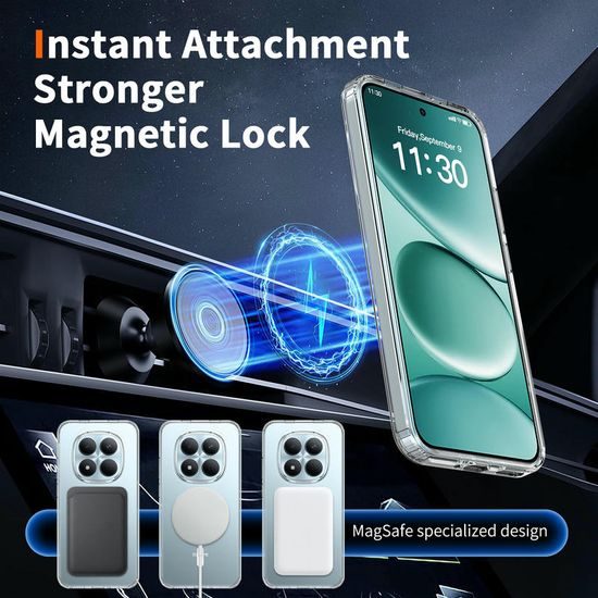 Magsafe Clear obal, Xiaomi Redmi Note 15 Pro 5G, průhledný