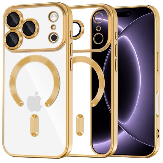 iPhone 17 Pro / 18 Pro ümbris – Techsuit Luxury Crystal MagSafe – kuldne