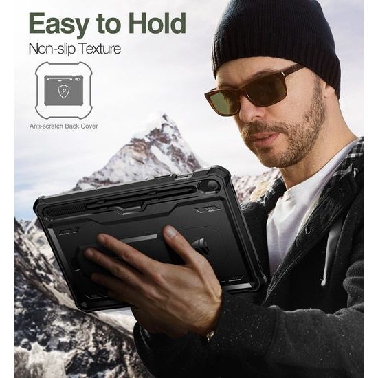 Dexnor 360 Kickstand tok Samsung Galaxy Tab S9 FE, fekete