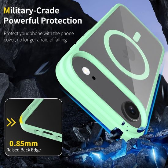 JP MagFit Clear MagSafe θήκη με μαγνήτη N52, iPhone Air, πράσινη