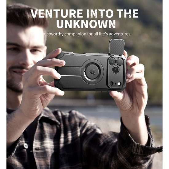 Custodia Dexnor Privacy MagSafe Kickstand Camprotector iPhone 17 Pro Max, nero