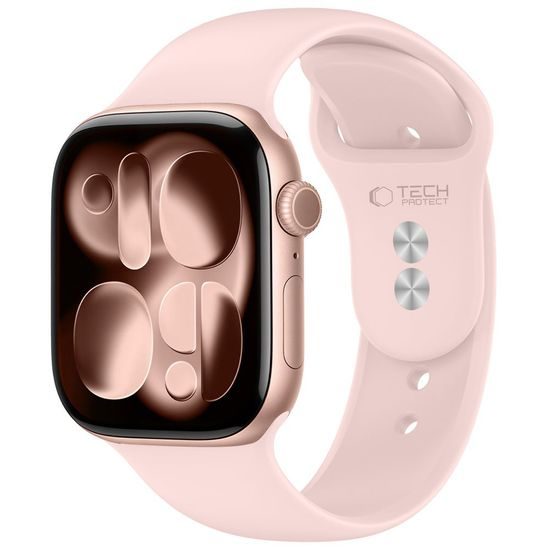 Tech-Protect Silicone rem til Apple Watch 8 / 9 / 10 / 11 / 12 / SE / Ultra (40 / 41 / 42 mm) - Lyserød
