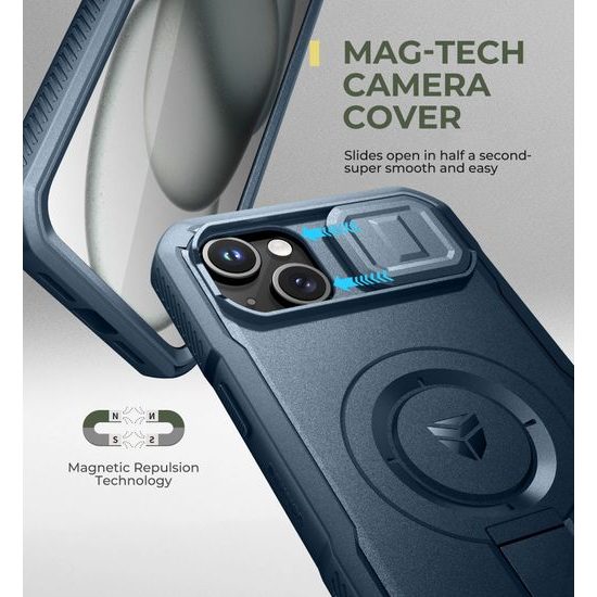 Dexnor MagSafe 360 Kickstand Προστατευτική Θήκη iPhone 14 Plus / 15 Plus, μπλε