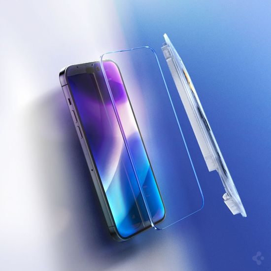 Spigen Glass.TR EZFit FC z aplikatorjem, 2 kosa, Zaščitno kaljeno steklo, iPhone 15 Plus, črn
