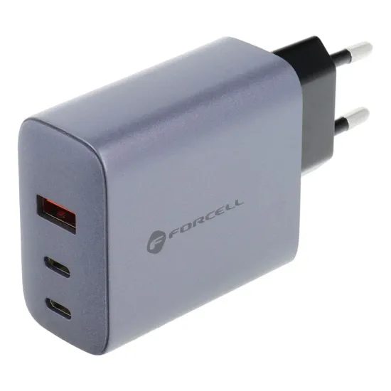Forcell F-Energy adapter VT-42B 65W GaN 2x USB-C és USB A, szürke