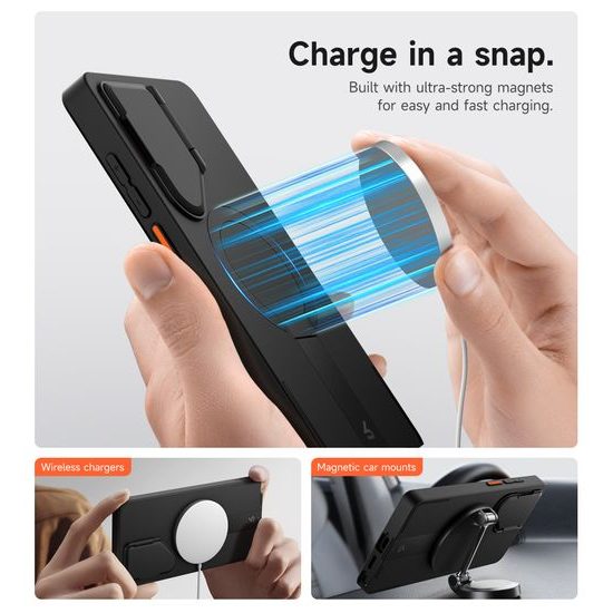 Suritch MagSafe Kickstand Camprotector Θήκη Samsung Galaxy S25 Ultra, Μαύρη