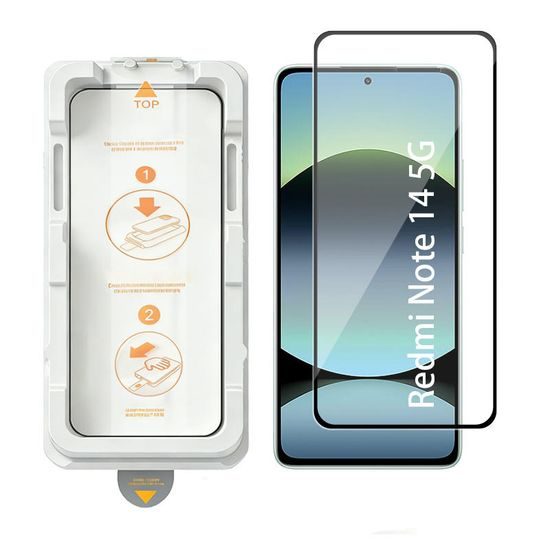 Wency Magic Box 5D Σκληρυμένο Γυαλί με Εύκολη Εφαρμογή, Xiaomi Redmi Note 14 5G, μαύρο