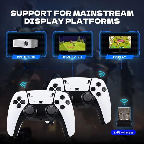 M15 Plus Retro konzol két vezeték nélküli kontrollerrel és tízezer játékkal, HDMI, Game Stick, 4K