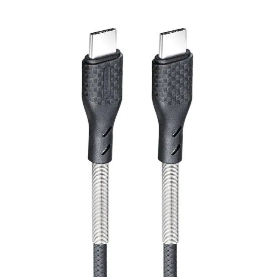 Forcell Carbon Cable, USB-C - USB-C, 3.0 QC, Power Delivery PD60W, CB-02C, negru, 1 metru