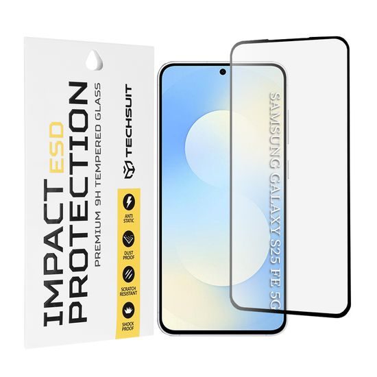 Samsung Galaxy S25 FE / S26 FE aizsargstikls – Techsuit ESD rūdītais stikls – melns