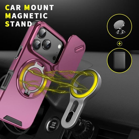 Camslide Stand etui, iPhone 17 Pro, vinsko rdeč