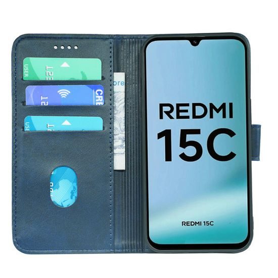 Μαγνητική Θήκη, Xiaomi Redmi 15C, μπλε