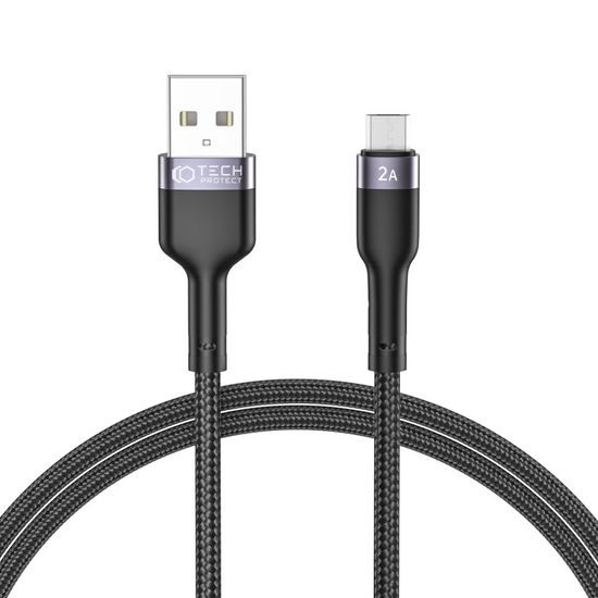 Tech-Protect UltraBoost Micro-USB kábel, 2,4 A, 0,25 m, čierny