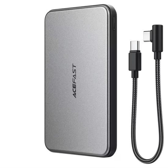 Acefast MagSafe Draadloze Powerbank (M30) 5000 mAh - 2x USB-C - met USB-C Kabel - 20W - Zwart