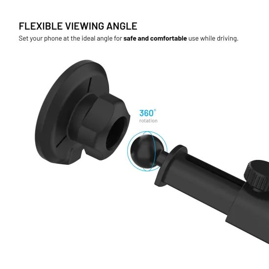 FIXED MagRound 3 XL vezeték nélküli töltős tartó autós szélvédőre vagy műszerfalra, MagSafe, 25W, Qi2.2, fekete