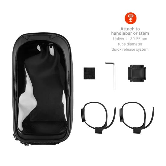 Odnímateľné puzdro na mobilný telefón na bicykel FIXED Bikee Bag 2, čierne