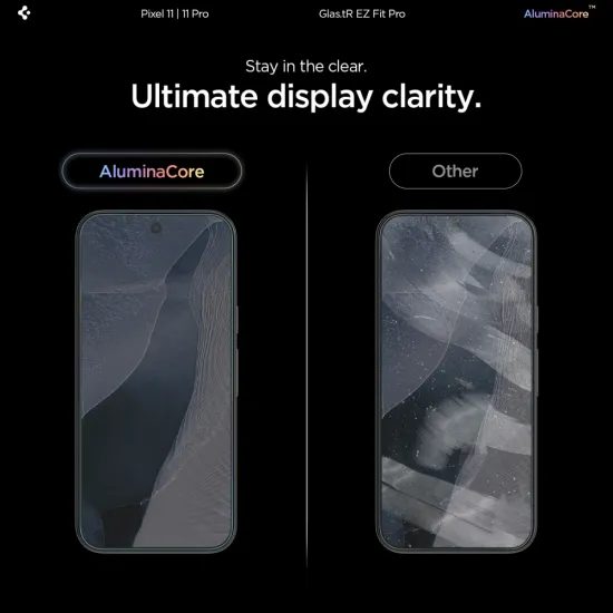 Google Pixel 11 / 11 Pro aizsargstikls – Spigen Glas.TR EZ Fit Pro rūdītā stikla komplekts 2 gab. ar uzstādīšanas rāmi