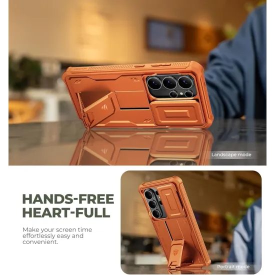 Dexnor 360 Kickstand Camprotector maska Samsung Galaxy S26 Ultra, narančasta