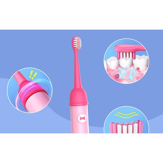 Bitvae BVK7S Ηχητική Οδοντόβουρτσα με Εφαρμογή για Παιδιά, Σετ Ακροφυσίων, Ροζ
