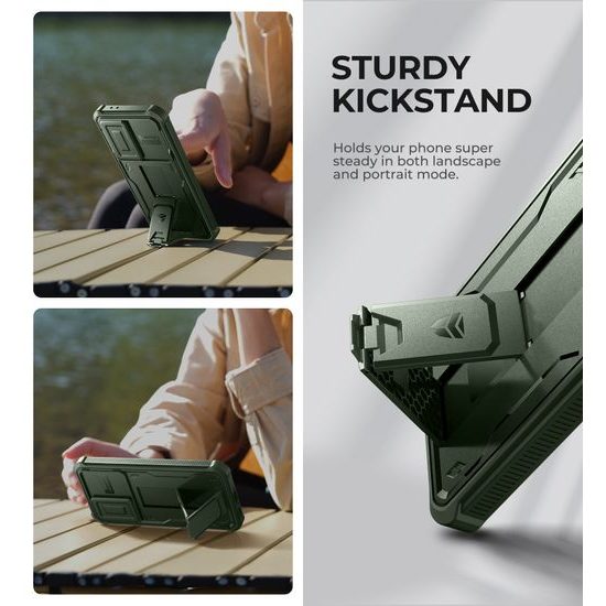 Dexnor 360 Kickstand Camprotector θήκη Samsung Galaxy A37, πράσινη