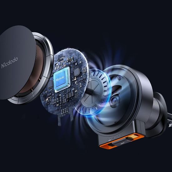 Mcdodo Βάση Αυτοκινήτου με Ασύρματη Φόρτιση (CH-0090), 15W, Qi2, μαύρη